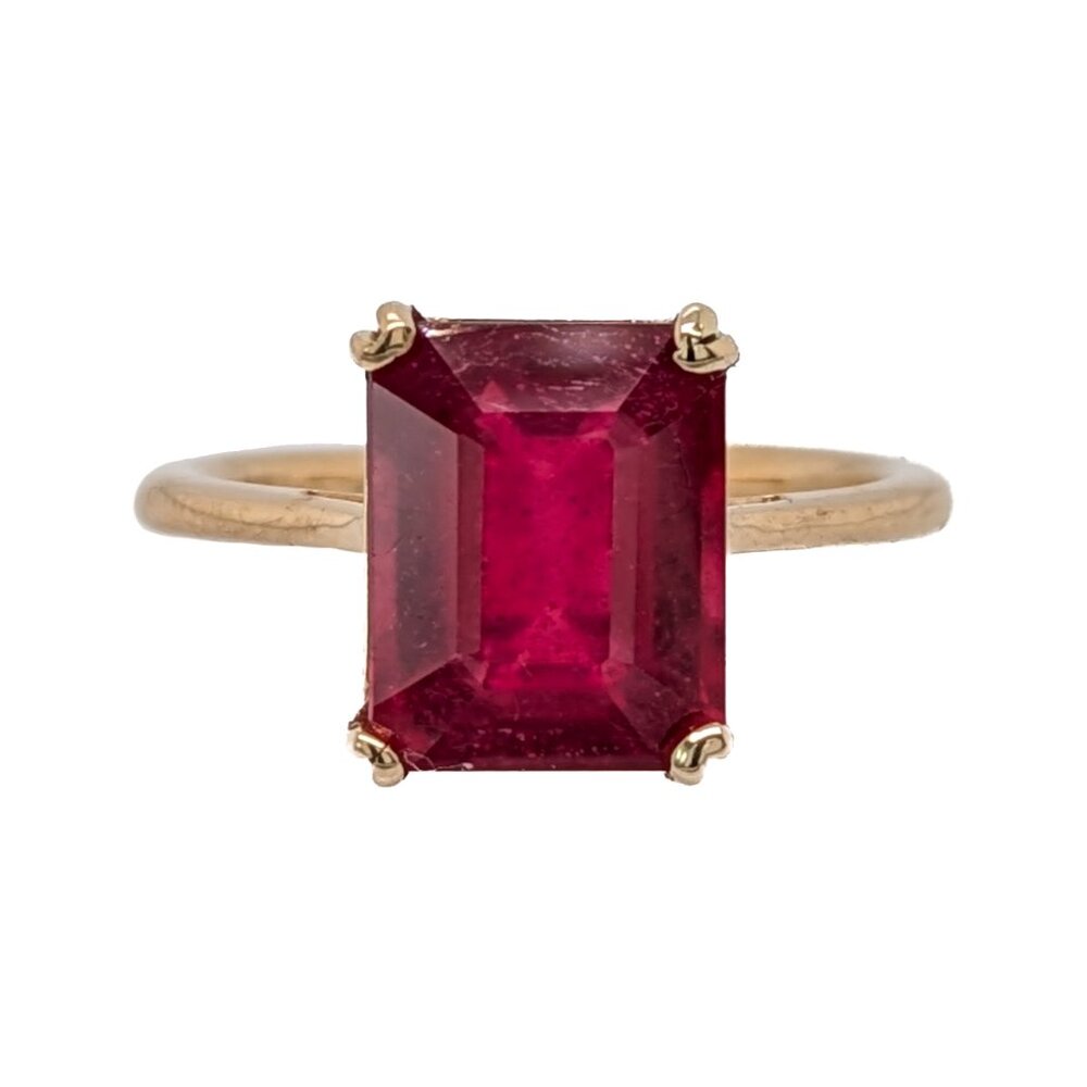 4.8ct Madagascar Ruby Ring in Solid 14K Yellow Gold